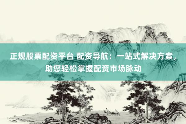 正规股票配资平台 配资导航：一站式解决方案，助您轻松掌握配资市场脉动