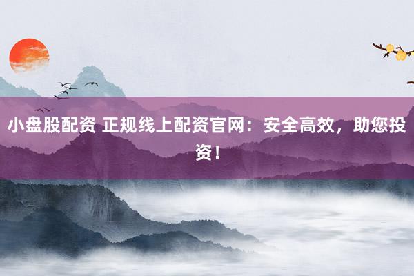 小盘股配资 正规线上配资官网：安全高效，助您投资！