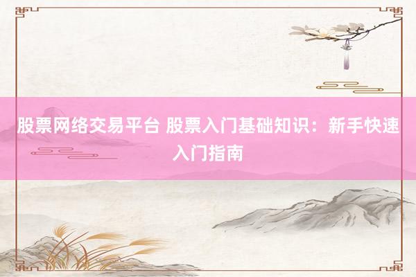 股票网络交易平台 股票入门基础知识：新手快速入门指南