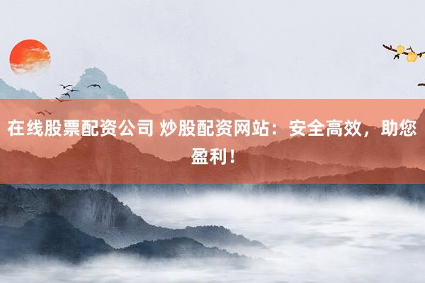 在线股票配资公司 炒股配资网站：安全高效，助您盈利！
