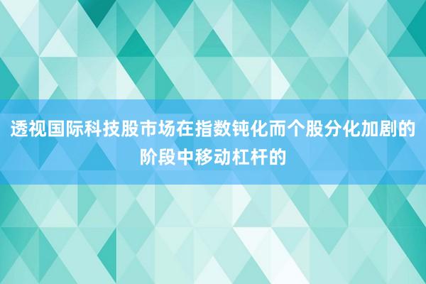 透视国际科技股市场在指数钝化而个股分化加剧的阶段中移动杠杆的