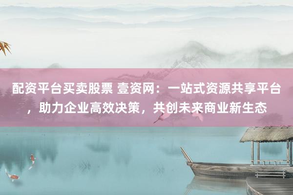 配资平台买卖股票 壹资网：一站式资源共享平台，助力企业高效决策，共创未来商业新生态