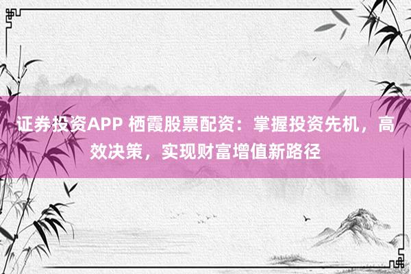 证券投资APP 栖霞股票配资：掌握投资先机，高效决策，实现财富增值新路径