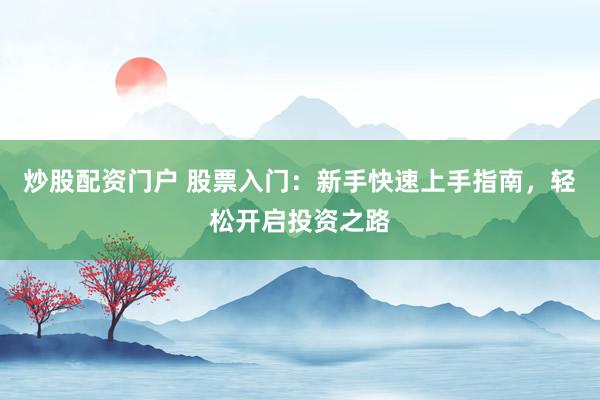 炒股配资门户 股票入门：新手快速上手指南，轻松开启投资之路