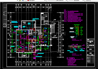 别墅楼暖通施工cad设计方案图纸